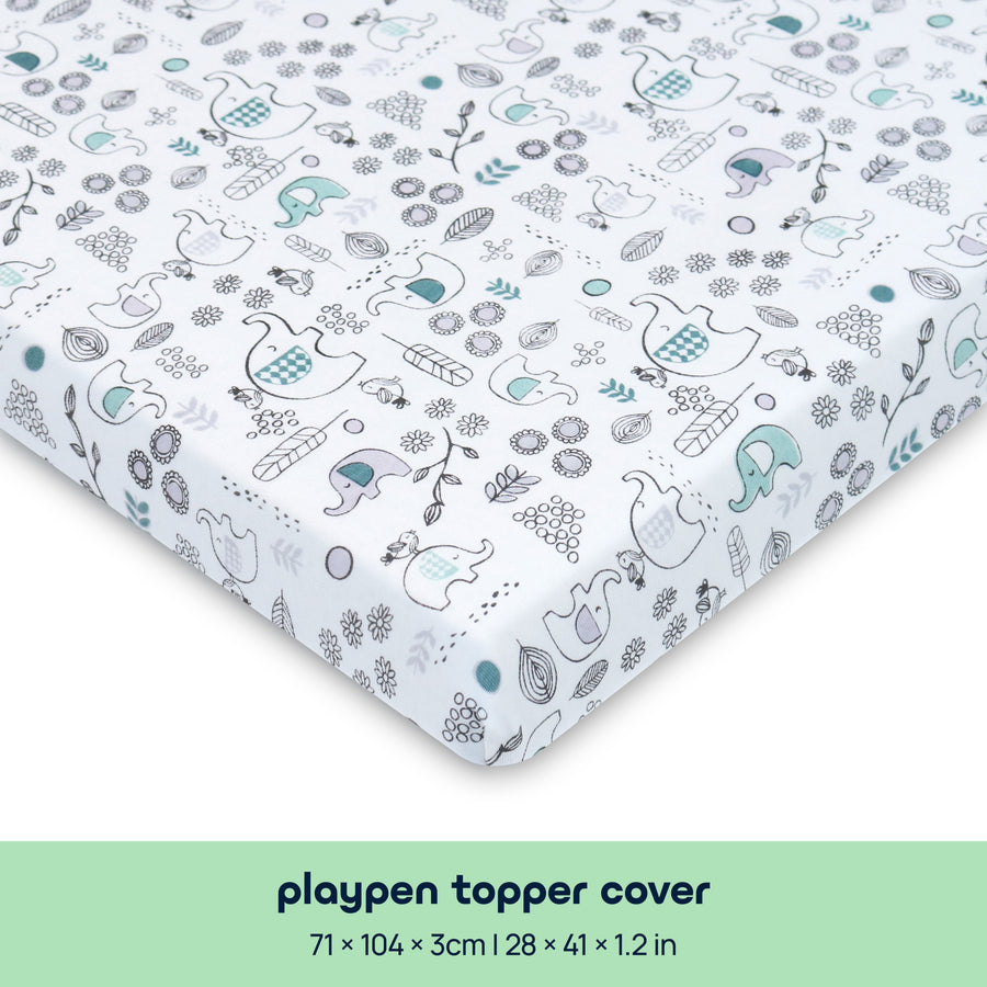Comfy Comy Living Playpen Topper Cover - Elephant