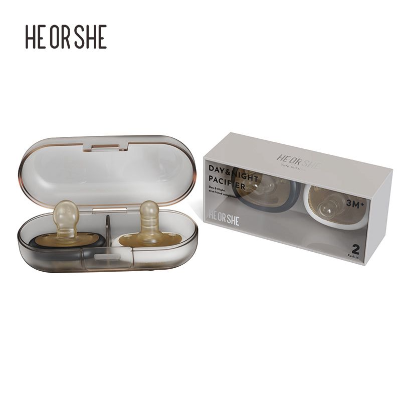 HE OR SHE Day and Night Pacifier (come with storage box