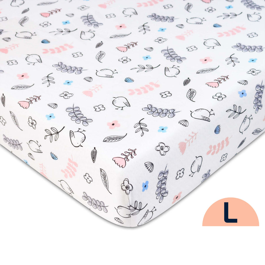 Comfy Living Fitted Sheet 28x58 (L) - Sparrow Bird