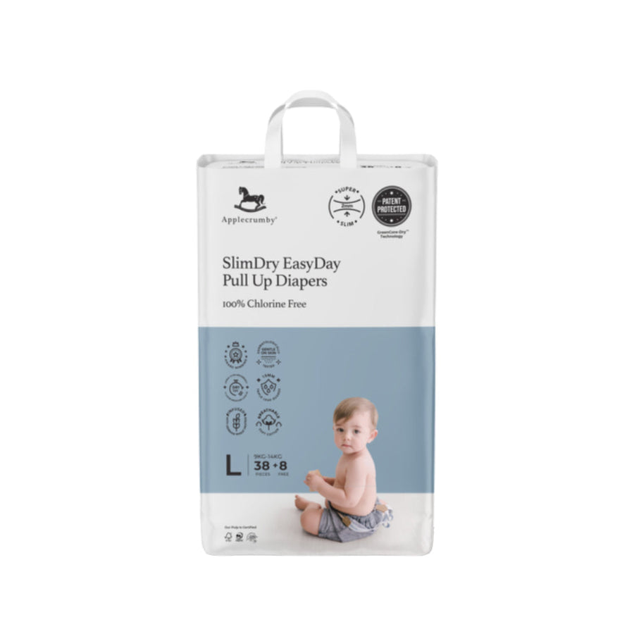 Applecrumby SlimDry EasyDay Pull Up Diapers Mega Pack L (38+8 pcs)