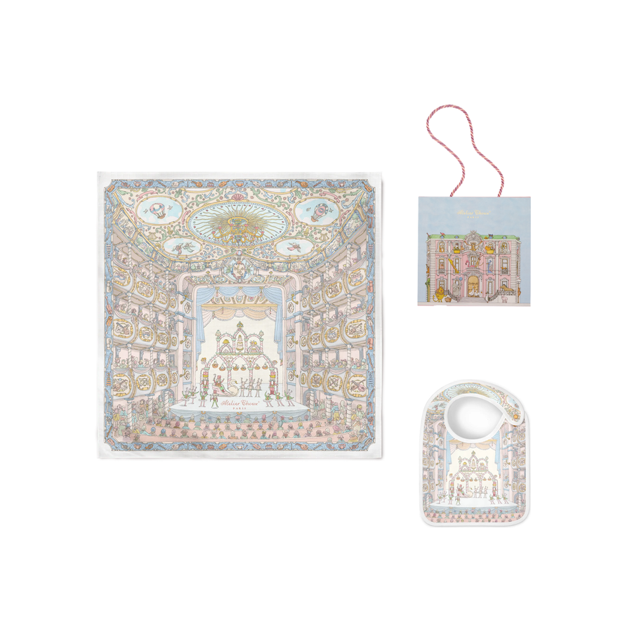Atelier Choux Nutcracker Carré & Satin Bib set with Monceau Mansion Gift Box
