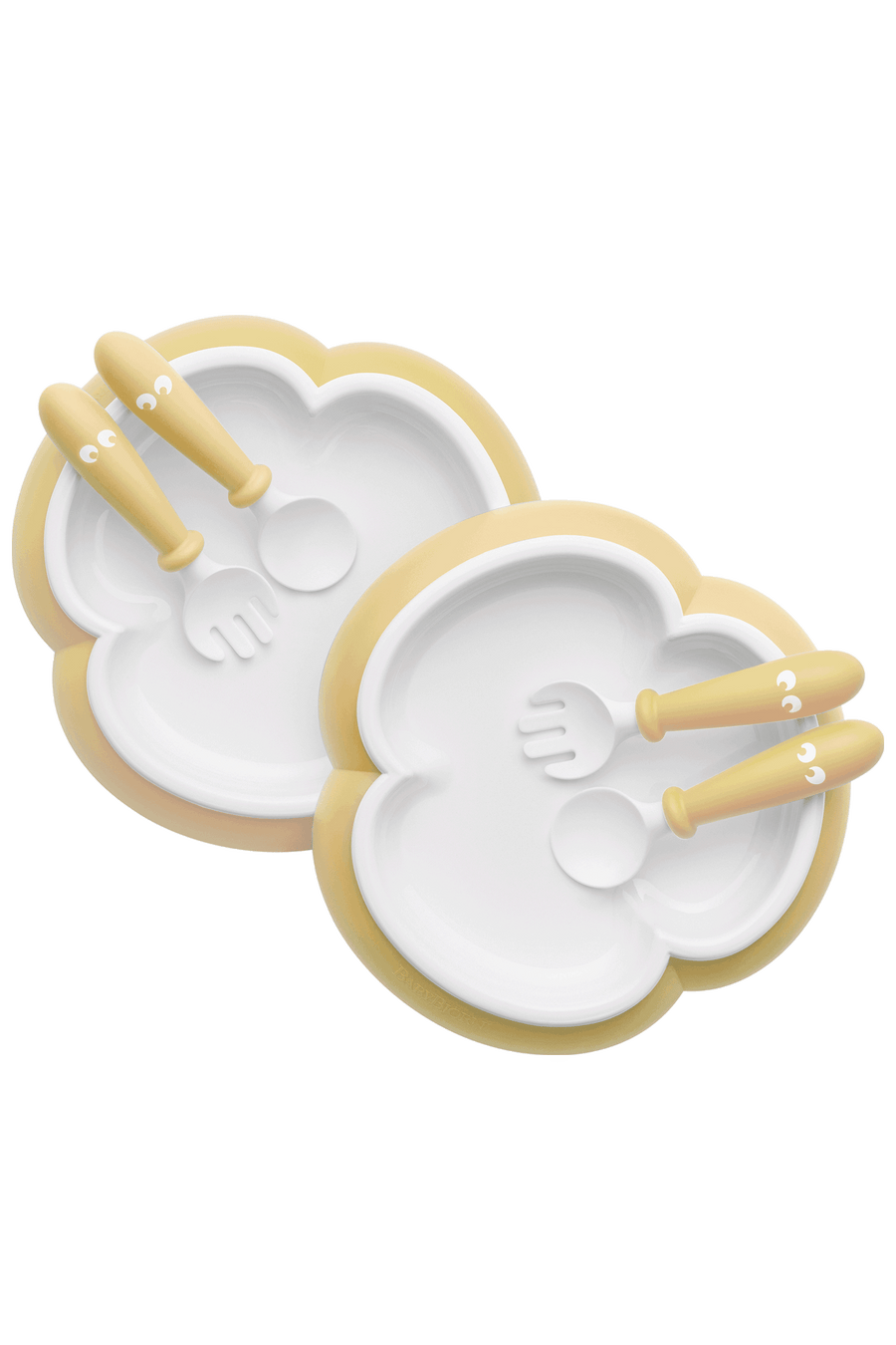 BabyBjorn Baby Plate, Spoon and Fork, 2 sets, Powder Yellow