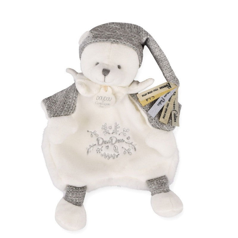 Doudou et Compagnie Anniversary grey caped bear flat comforter, 25 cm