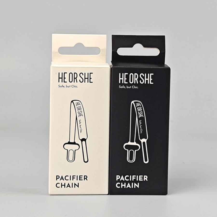 HE OR SHE Silicone Pacifier Chain