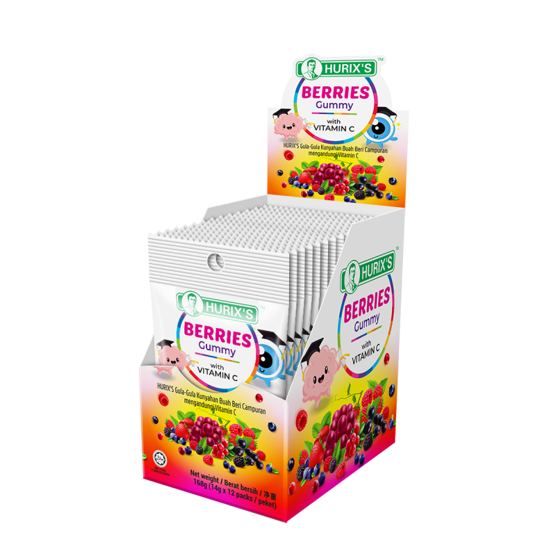 Hurix's Premium Berries Gummy with Vitamin C sachets