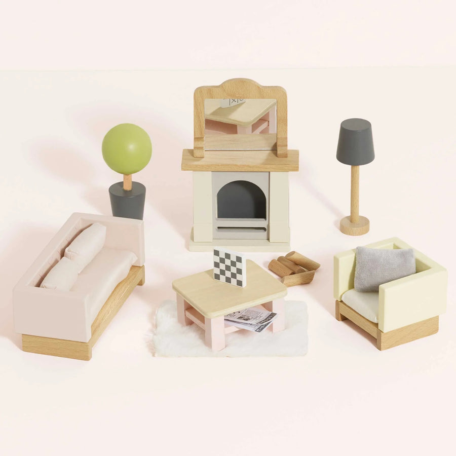 Le Toy Van Wooden Dolls House Living Room - 19 Piece