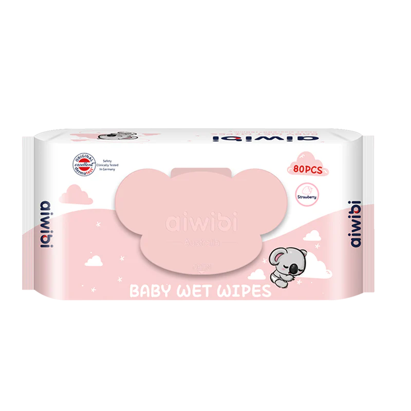 Aiwibi Baby Koala Strawberry Wet Wipes (80's x 1 Pack)