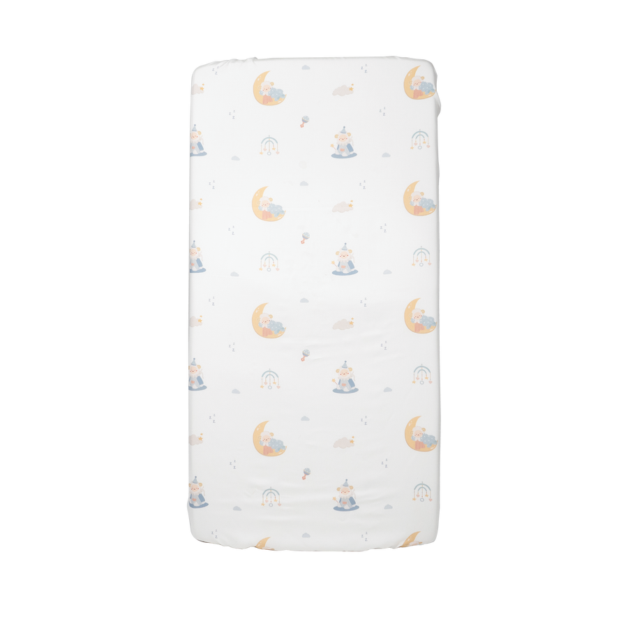 Granny Ben Micro Tencel fitted cot sheet in the Ella's Dream print