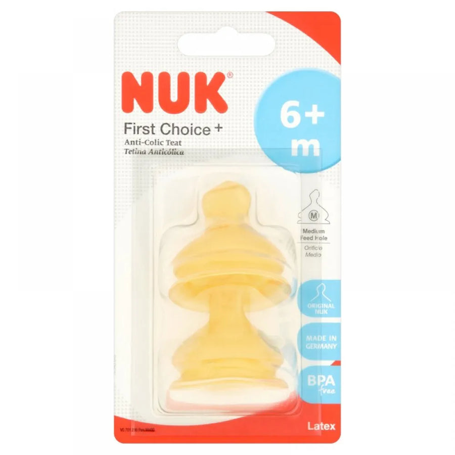 NUK Latex Teat Size 2 Medium - 2 Pieces
