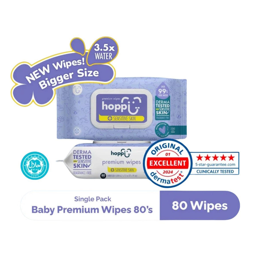 Hoppi Premium Wipes (80 wipes)