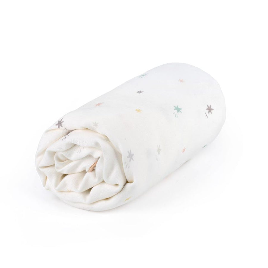 Granny Ben TENCEL muslin swaddle cloth in the Twinkle Star print, folded flat