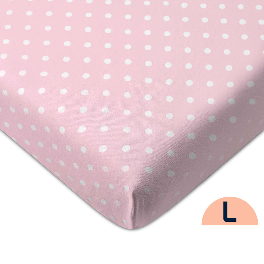 Comfy Living Fitted Sheet 28x58 (L) - Pink Dot