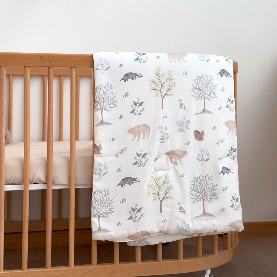 Kays+Kins x GAIAS PureBamboo Baby Duvet in the Woodland Citrus print