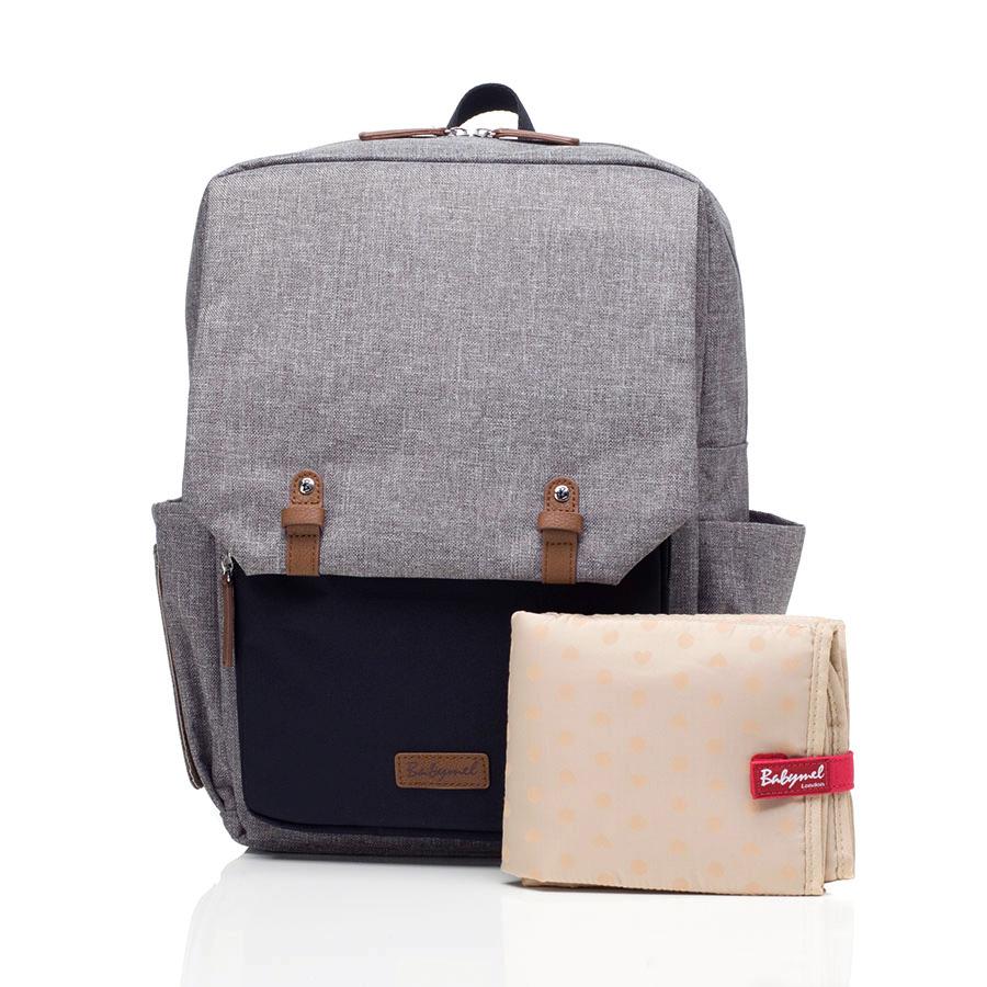 babymel leather diaper bag backpack Babymel London George Changing Backpack Grey/Black – Happikiddo