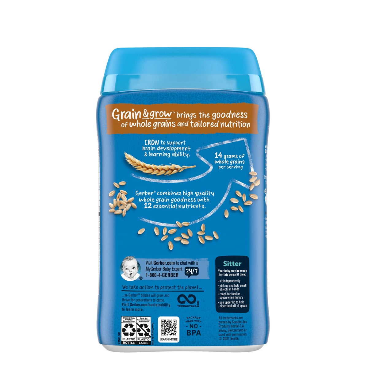 Gerber Cereal for Baby 2nd Foods Whole Wheat Cereal NonGMO 8oz