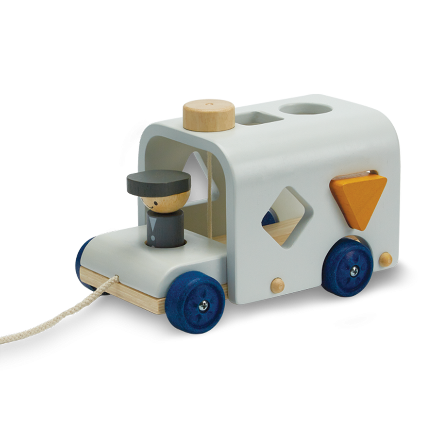 Plan Toys Sorting Bus- White