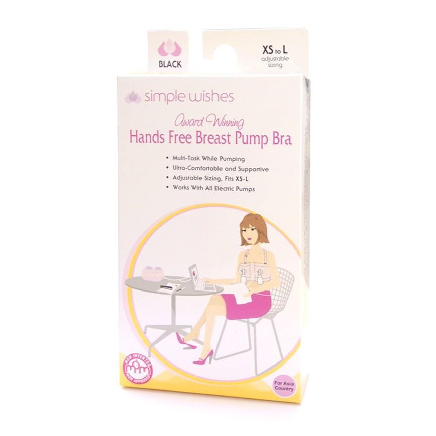 Simple Wishes Hands Free Breast Pump Bra- Black –