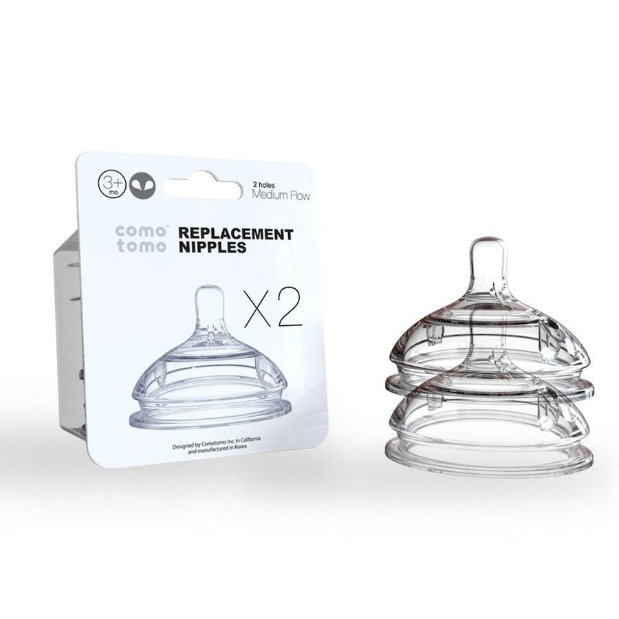 Comotomo Replacement Silicone Medium Flow Nipples- 2 Holes