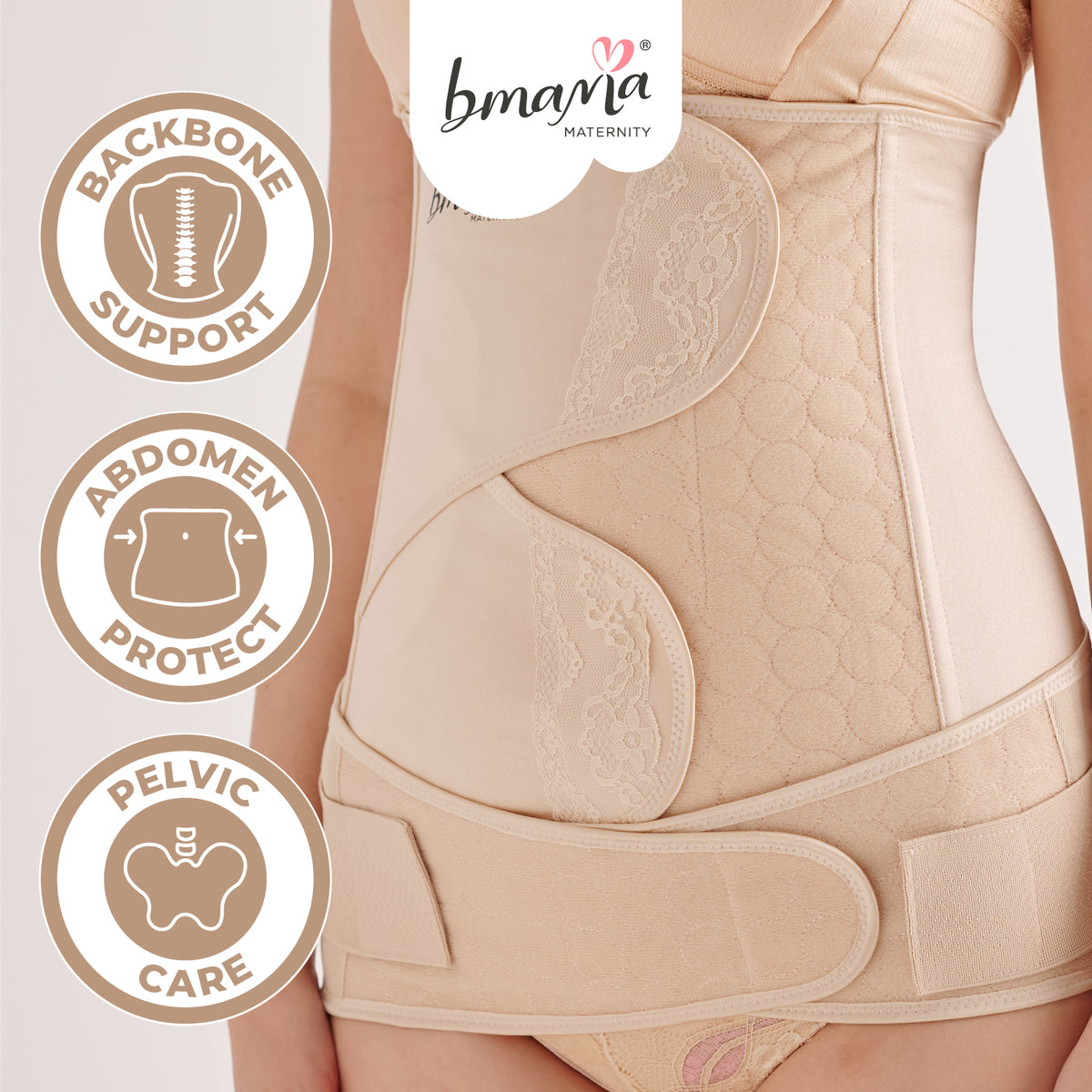 Bmama Maternity Belly Binding 2in1 Set Golden Girdle Beige – BABY STORE  MALAYSIA by BABY PARENTING HUB