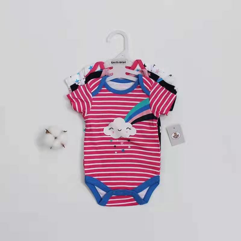 Earth Bebe 3 in 1 Rompers Set - Smiley Cloud – image 1
