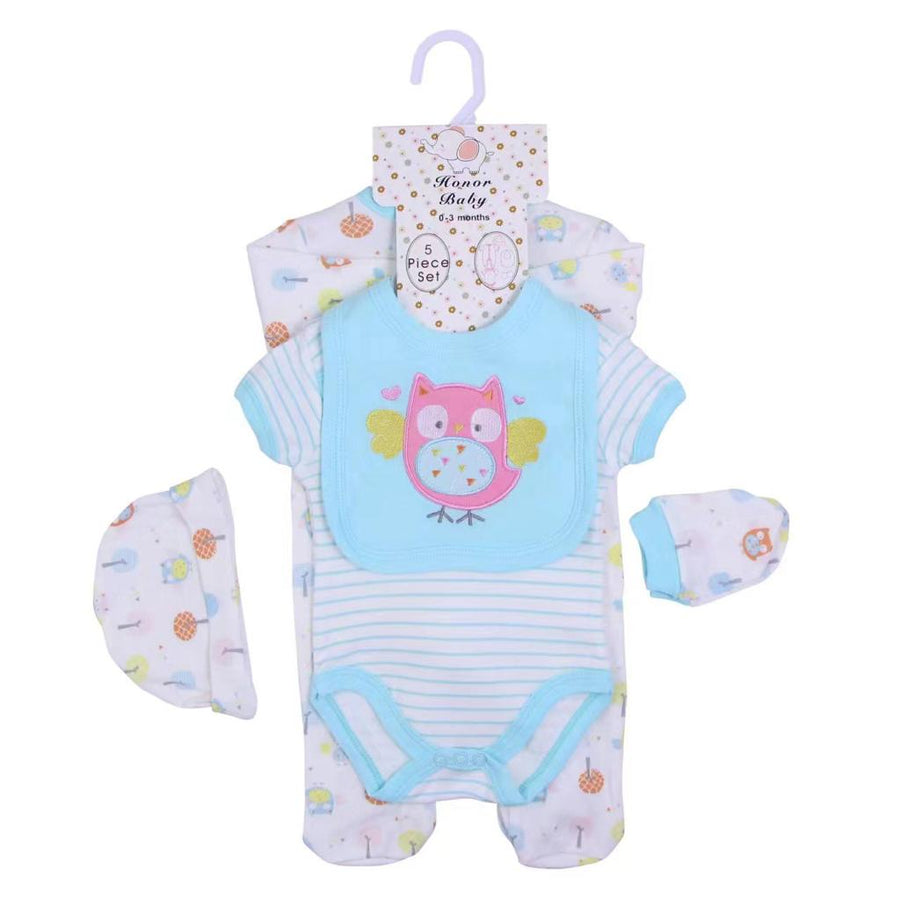 Earth Bebe 5 in 1 Baby Multi Set - Pink Owl – image 1