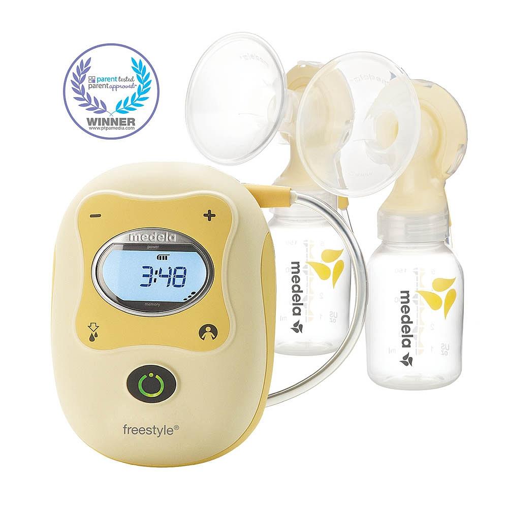 Medela Freestyle Double Electric Breast Pump, Hands Free Breastpump,  Rechargeable Battery, Lightweight, Digital Display with Memory Button,  Lactation Support