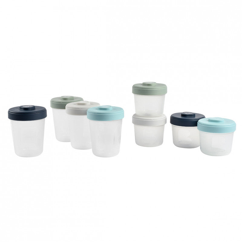 Beaba Toddler Food Storage Set - 8 Clip portions (4x150 ml + 4x250ml)