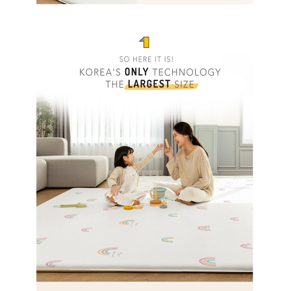 Parklon Air Bubble Up Play Mat - Rainbow Dream / Little Star Light Grey - image 3 - Happikiddo.com