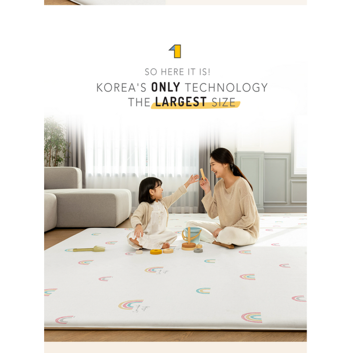 Parklon Air Bubble Up Play Mat - Rainbow Dream / Little Star Light Grey - image 3 - Happikiddo.com