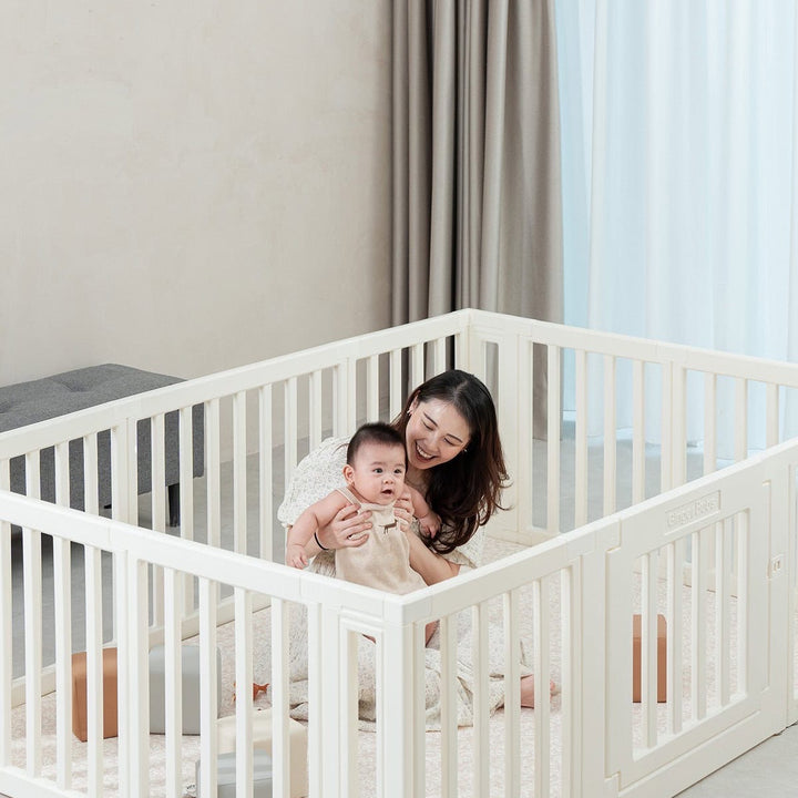 GingerBubs Playpen Pearl White lifestyle image