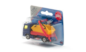 Truck With Skip Siku die-cast model in its Siku blister pack