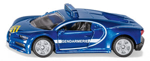 Bugatti Chiron Gendarmerie Siku die-cast model, side view