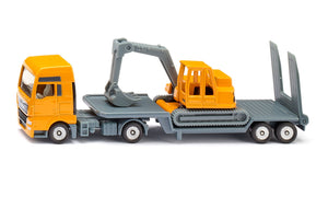 MAN Low Loader with Excavator Siku die-cast model, side view