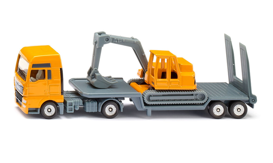 MAN Low Loader with Excavator Siku die-cast model, side view