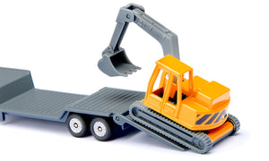 MAN Low Loader with Excavator Siku die-cast model, close-up detail