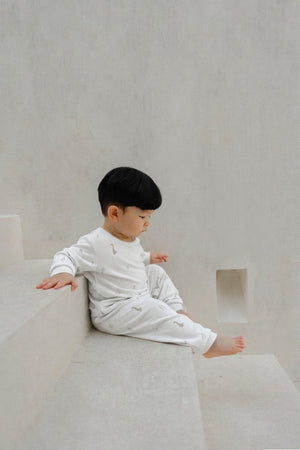 Hamako Tencel Kids Long Set in Nest — long-sleeve top and long pants