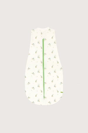 Hamako Tencel Simple Swaddle in Aqua Goose — sleeveless zip-front baby sleep bag