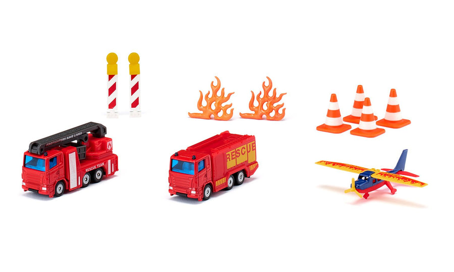 Gift Set Fire Brigade Siku die-cast model, side view