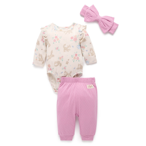 Purebaby Organic Cotton Kitten 3 Piece Gift Set