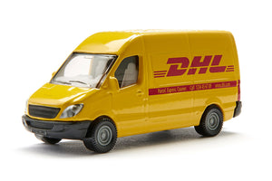 DHL Post Van Siku die-cast model, close-up detail