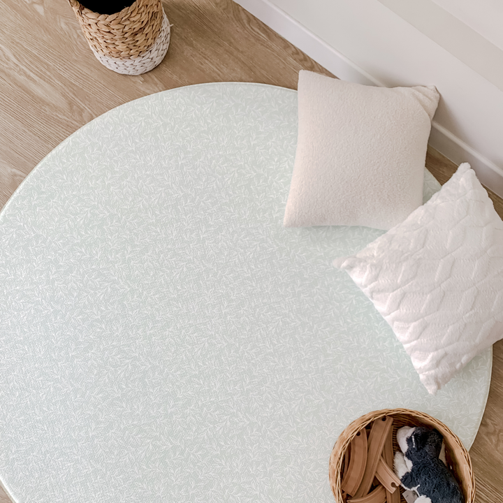 GingerBubs Round Mat Rimba Mint Green