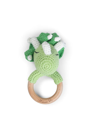 Maison Q Joyful Dino Crocheted Baby Rattle