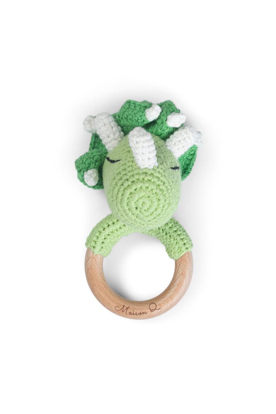 Maison Q Joyful Dino Crocheted Baby Rattle