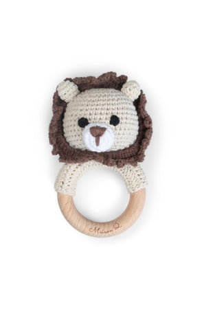 Maison Q Heroic Lion Crocheted Baby Rattle