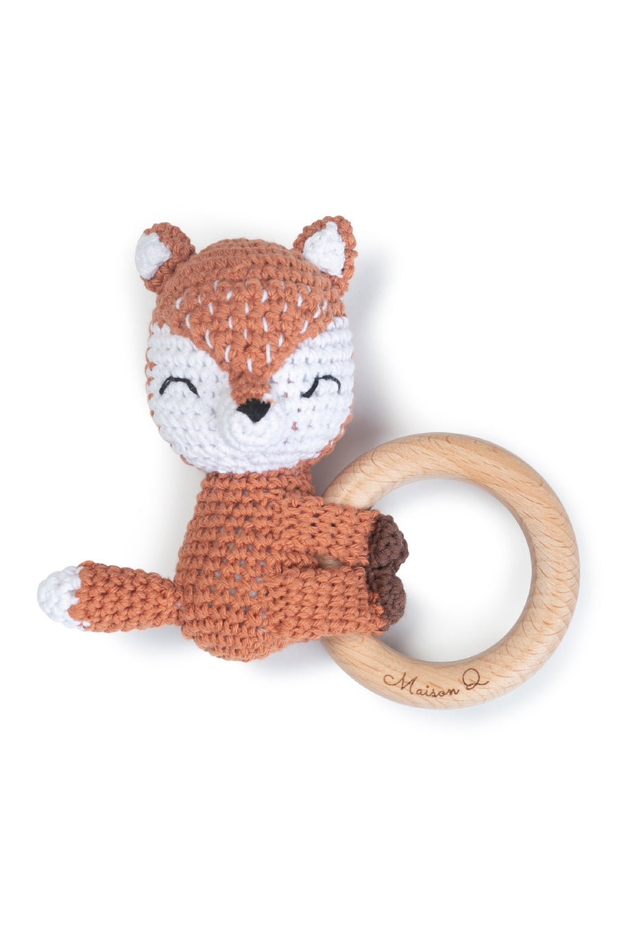 Maison Q Clever Fox Crocheted Baby Rattle