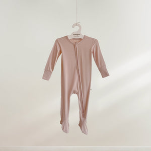 Number Twelve Bamboo Footies in Bloom, flat lay