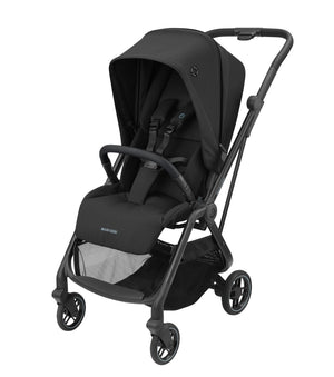 Maxi-Cosi Leona stroller in Essential Black, three-quarter left