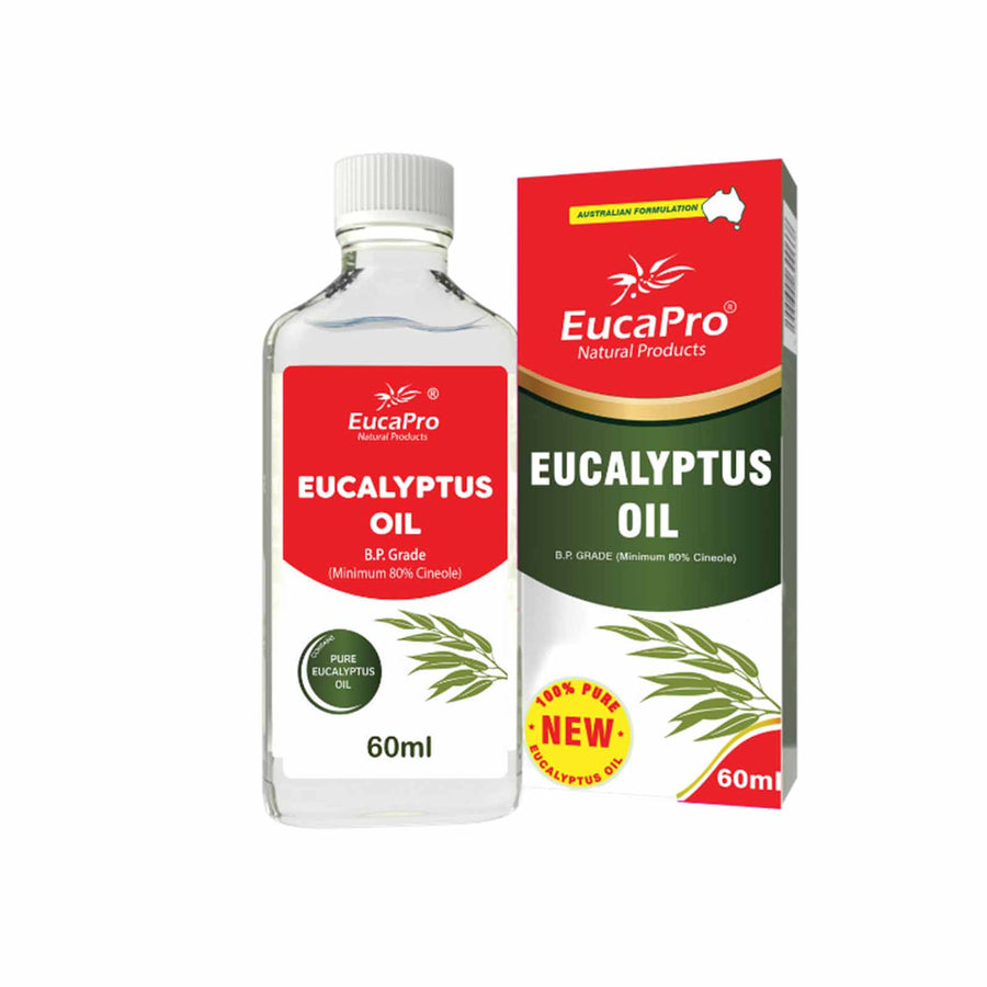 EucaPro Eucalyptus Oil 60ml bottle and carton
