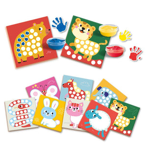 SES Creative My First Fingerprint Paint Art contents with animal cards and finger paint