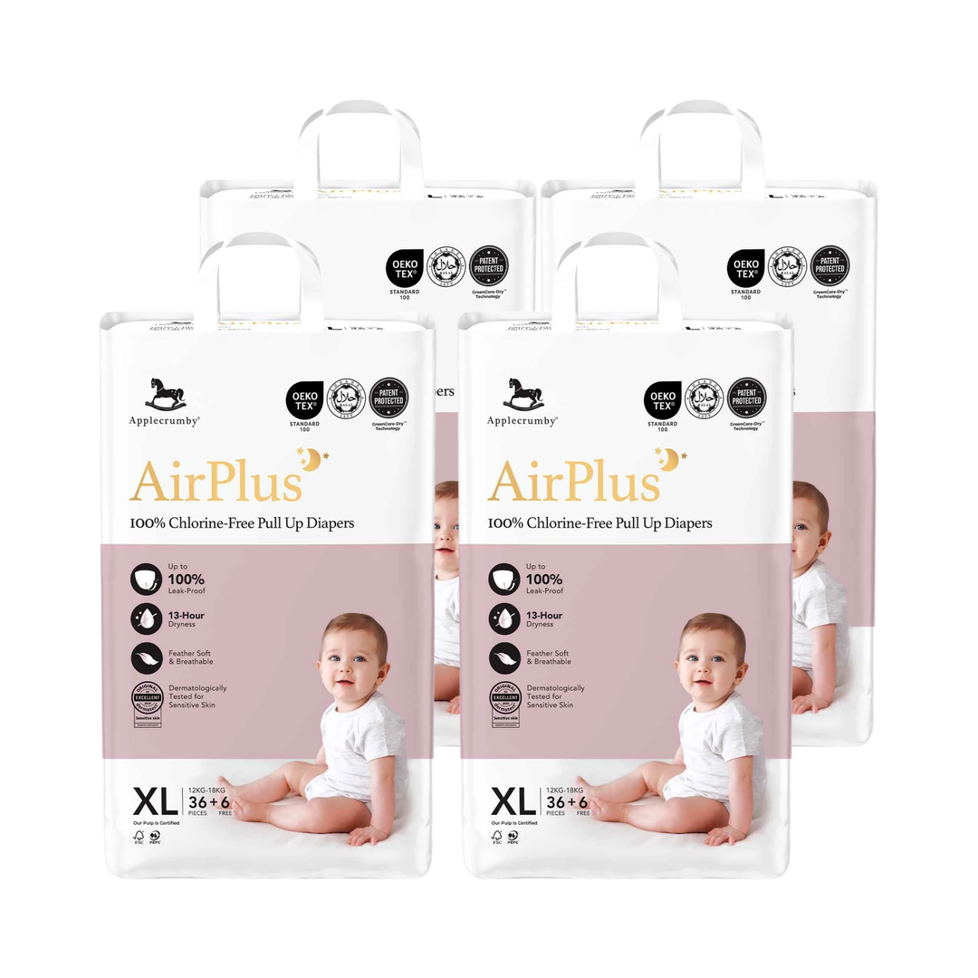 Applecrumby® AirPlus Overnight Pull Up Diapers (4 Mega Packs / 1 Carton)